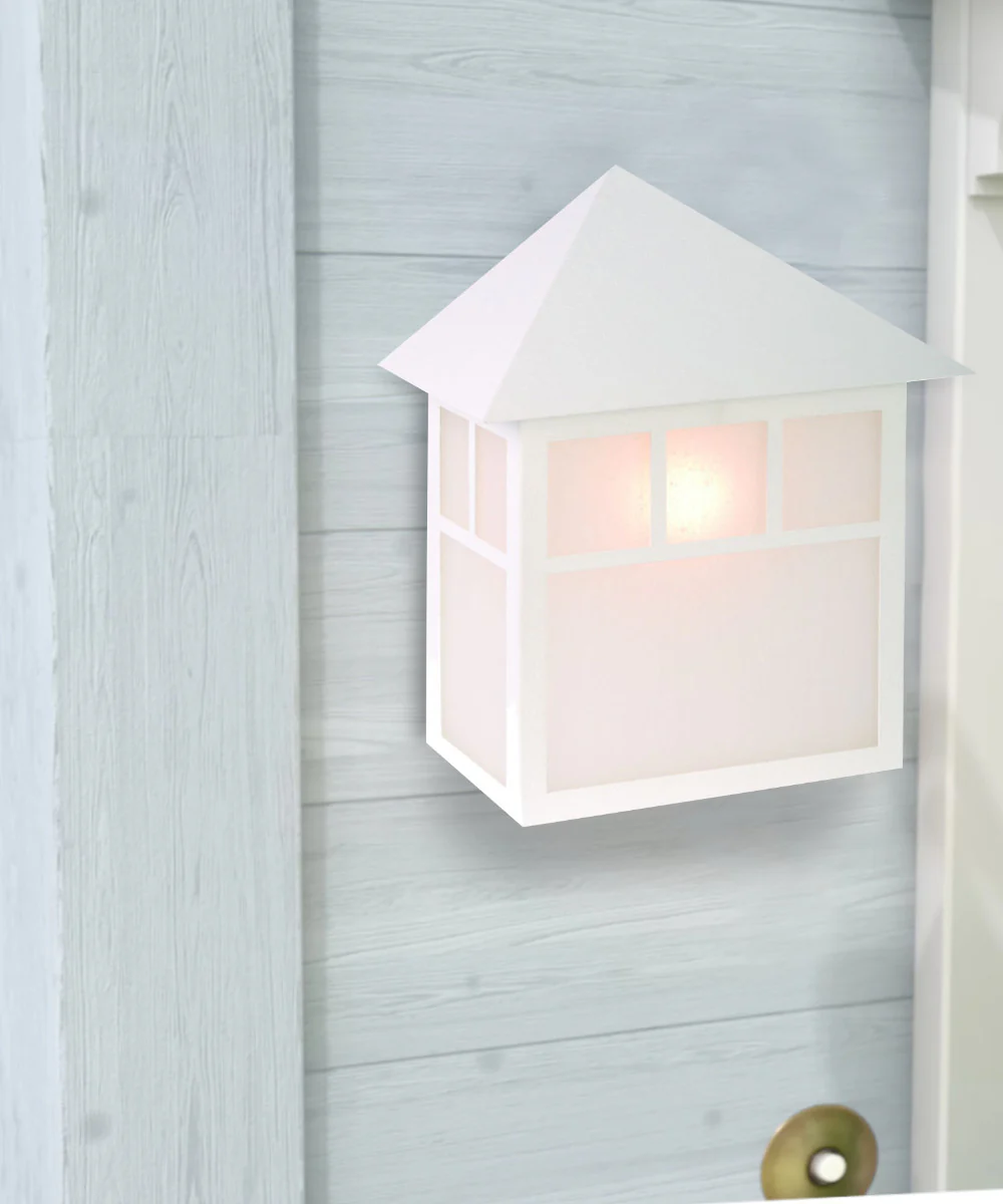 11"H Artisan 1-Light Textured White Pocket Outdoor Wall Light - Image 3