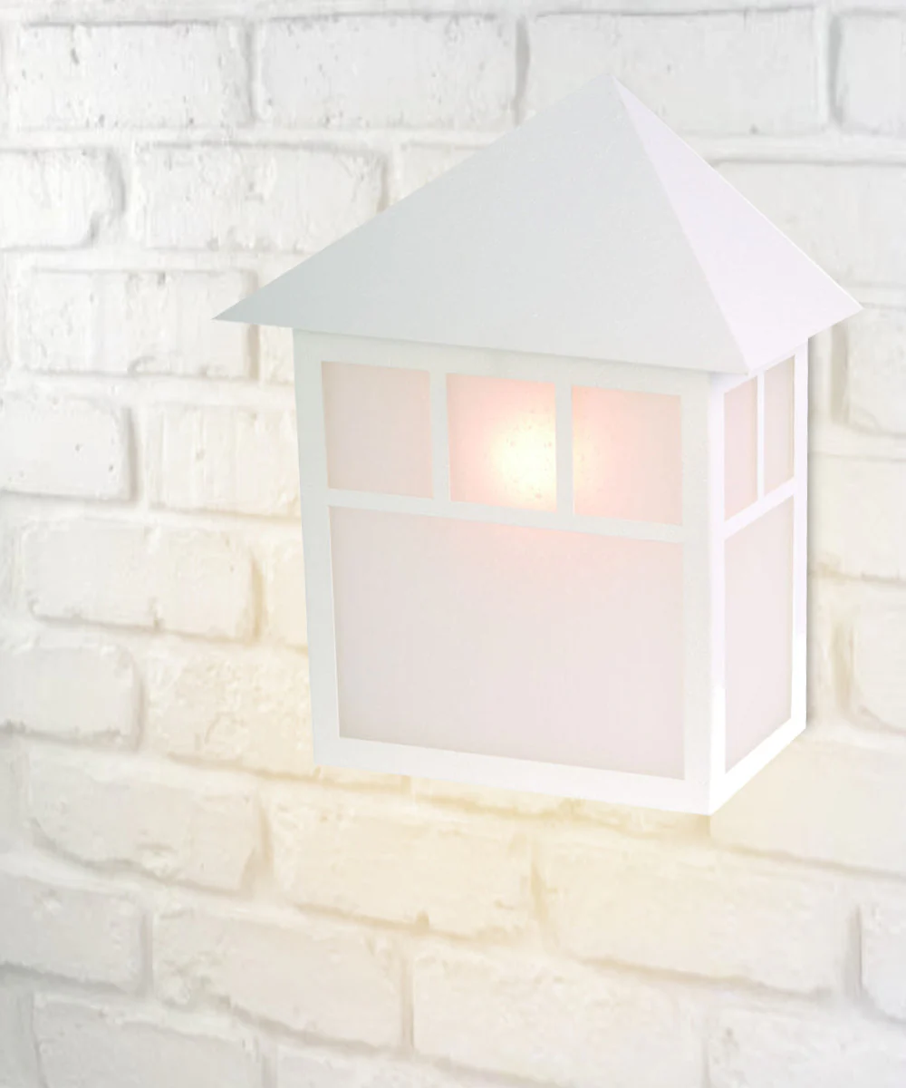 11"H Artisan 1-Light Textured White Pocket Outdoor Wall Light - Image 4