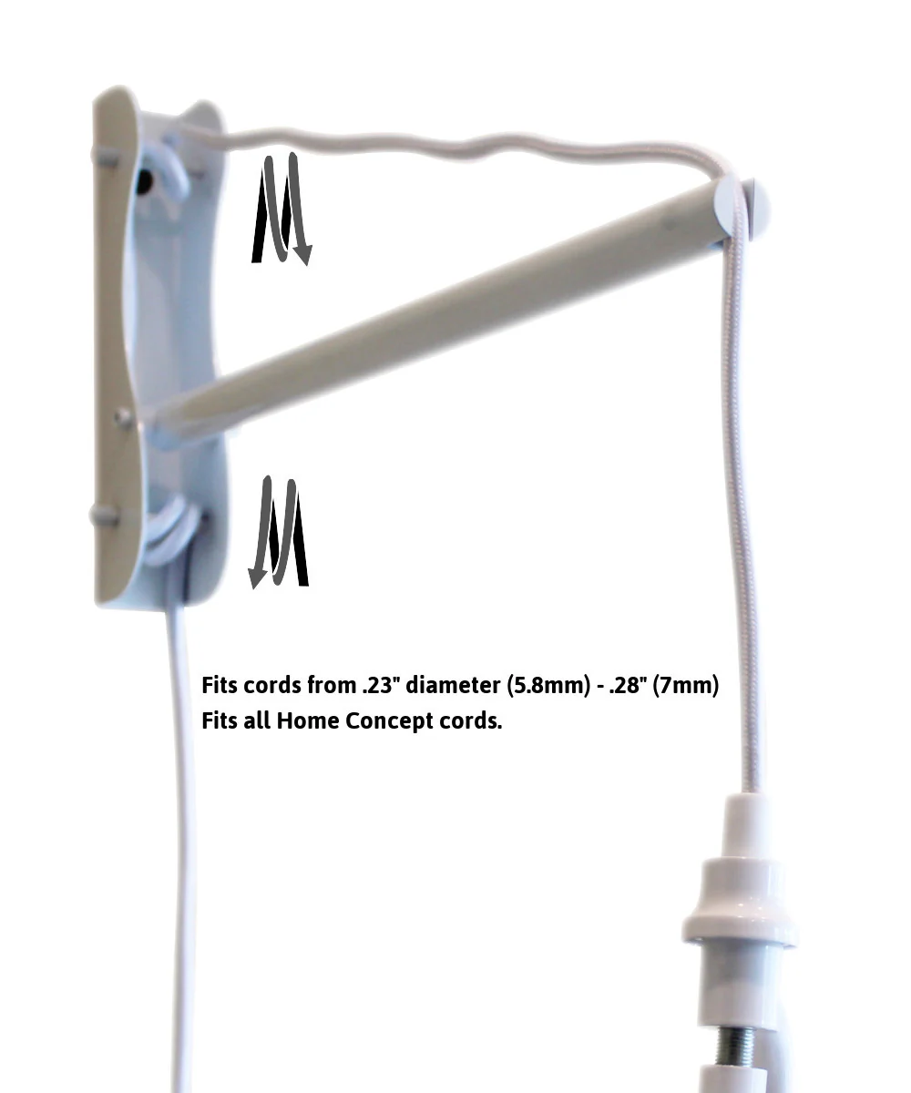 14"W MAST Plug-In Wall Mount Pendant 1 Light White Cord/Arm Sand Linen Shade - Image 5