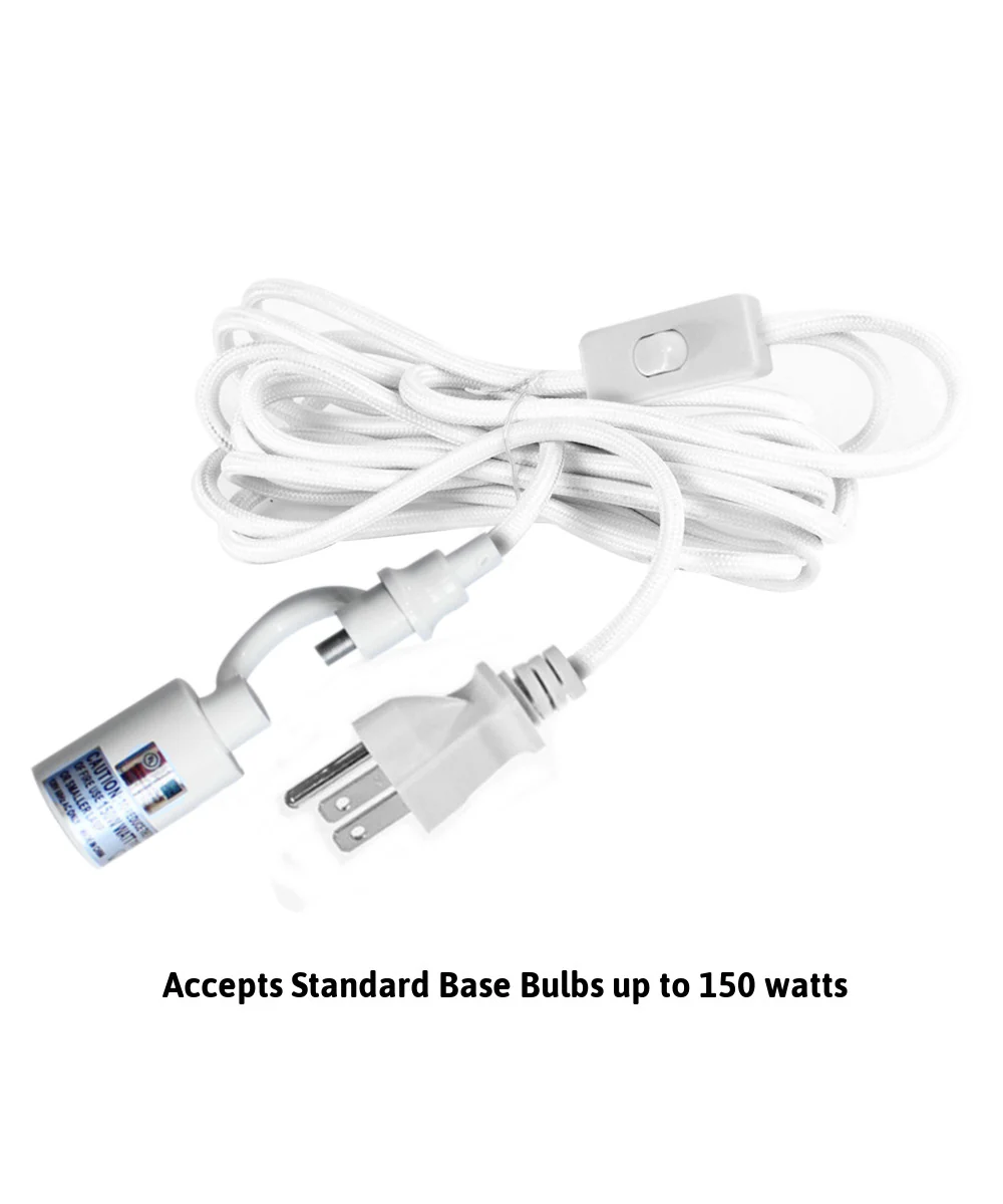 MAST Plug-In Wall Mount Pendant, 1 Light White Cord/Arm, Island Paradise Blue Shade 18x18x10 - Image 6