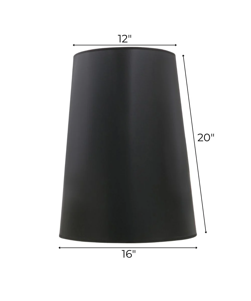 12x16x20 Black Parchment/Gold Foil Hardback Tapered Cylinder Lampshade - Image 3