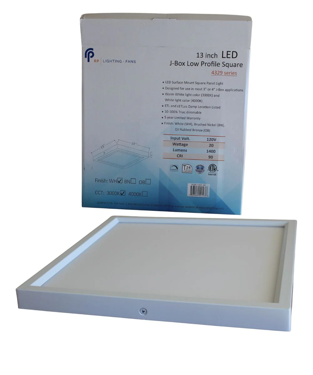 13"W 1-Light Square LED Flush Mount Light Fixture White Acrylic Finish - Image 8