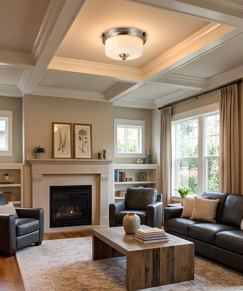 13"W 2-Light Brushed Nickel with White Frosted Glass Shade Flush Mount Light Fixture - Image 3