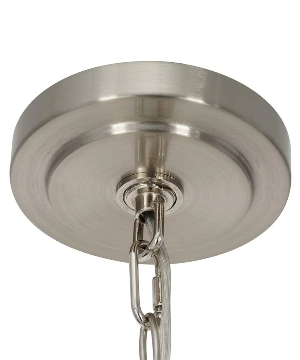 14"W Light Pendant Brushed Nickel Finish with Oatmeal Linen Shade - Image 4