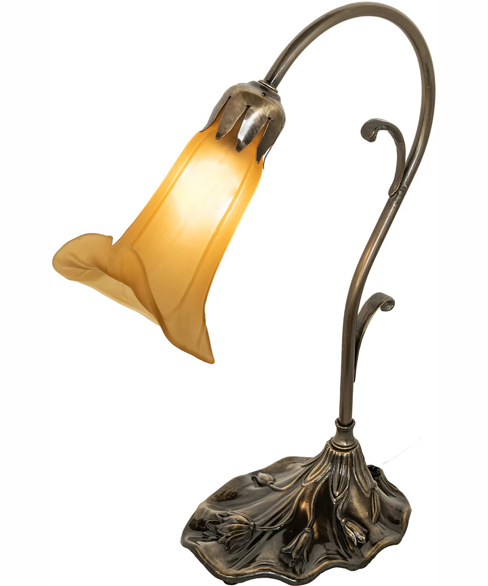 15" High Amber Pond Lily Accent Lamp