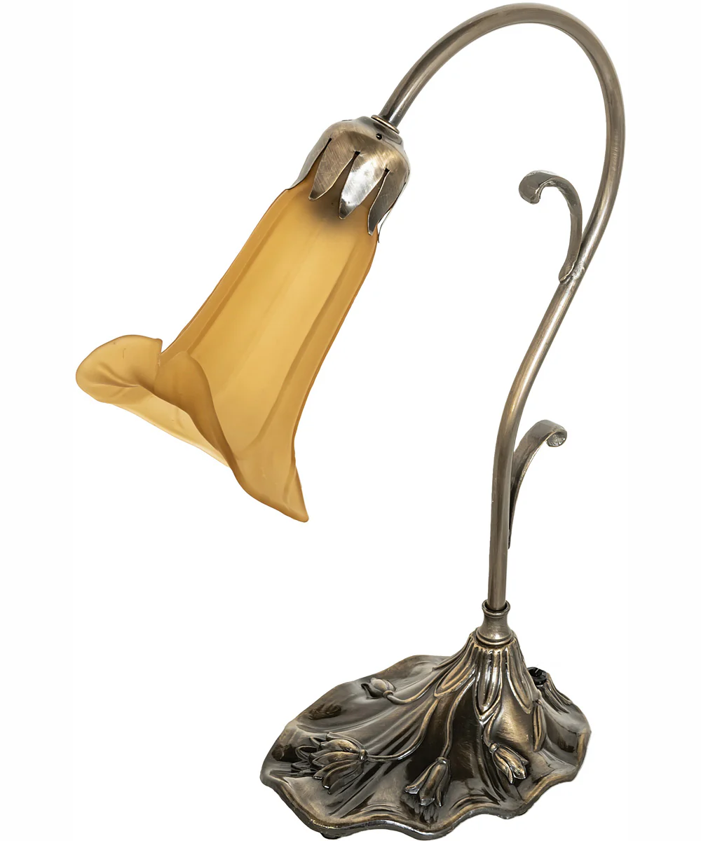 15" High Amber Pond Lily Accent Lamp - Image 3