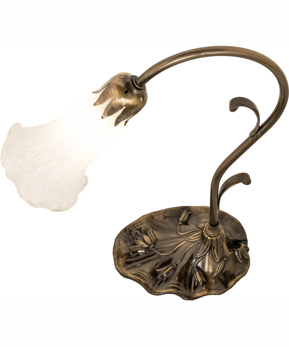 15" High White Tiffany Pond Lily Accent Lamp - Image 4