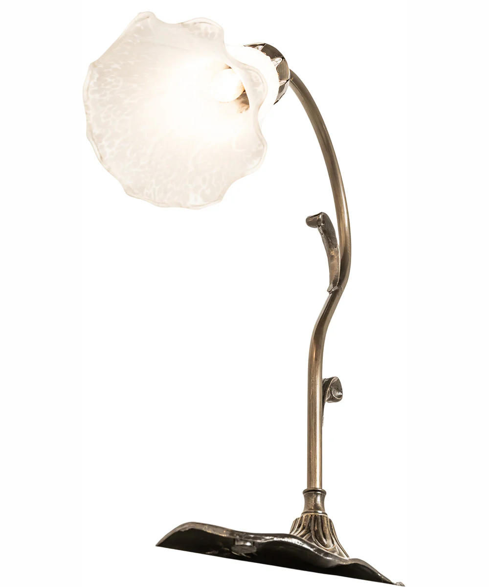 15" High White Tiffany Pond Lily Accent Lamp - Image 7