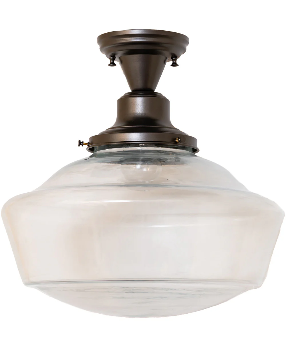 16" Wide Revival Schoolhouse Traditional Globe Semi-Flush Mount - Image 2