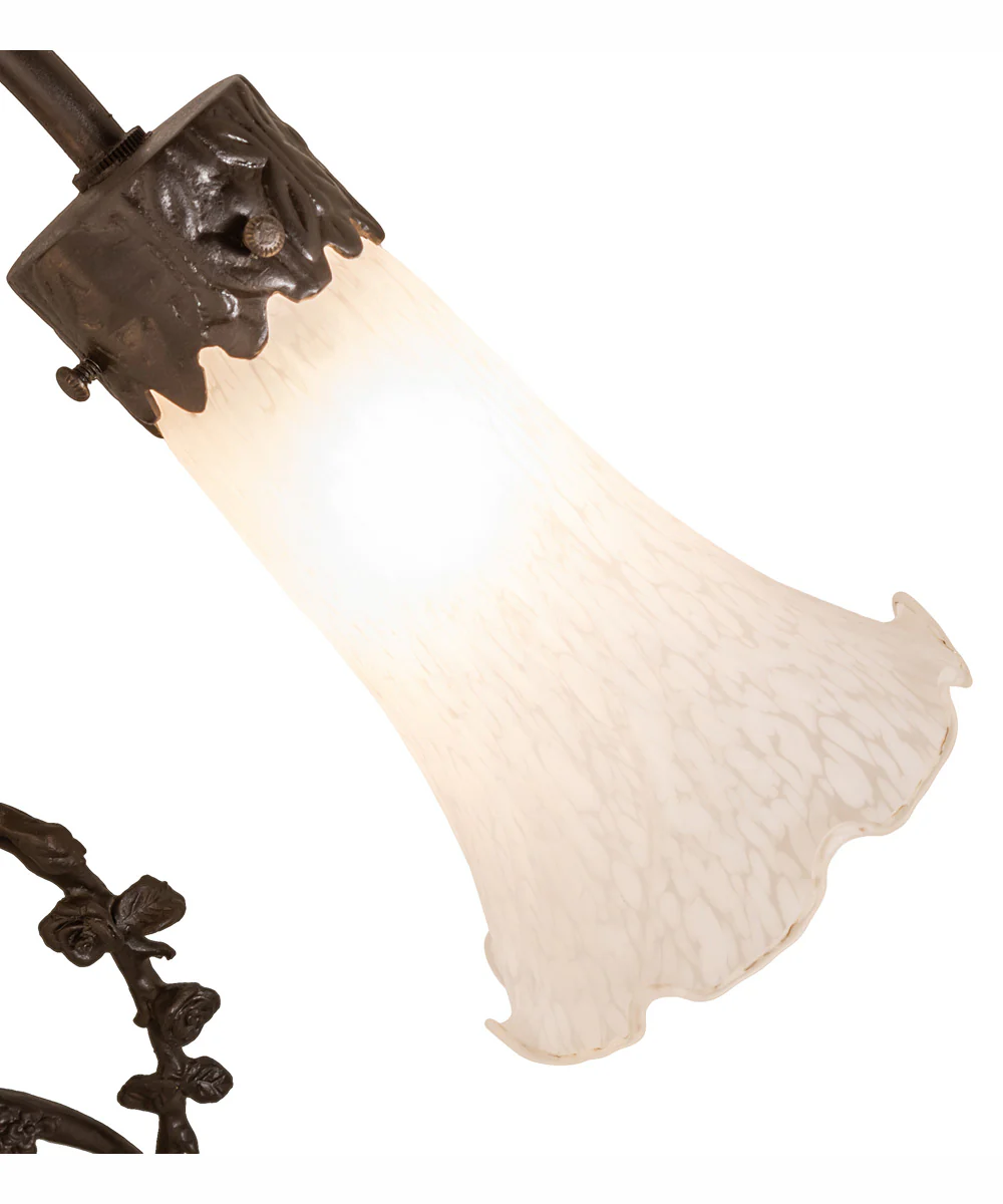 17" High White Tiffany Pond Lily 2 Light Trellis Girl Accent Lamp - Image 4