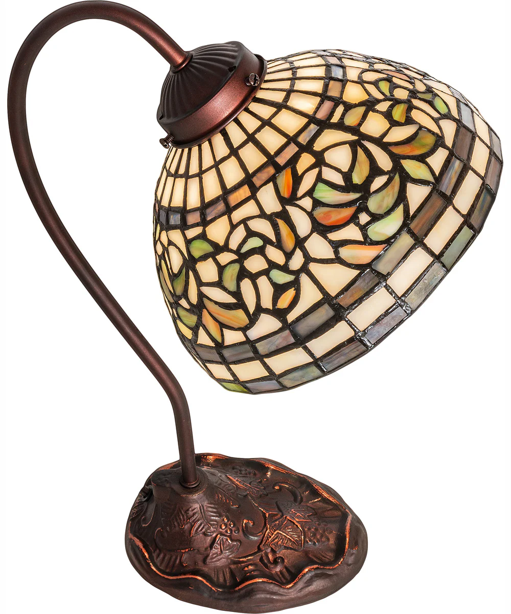 18" High Tiffany Turning Leaf Desk Lamp - Image 4