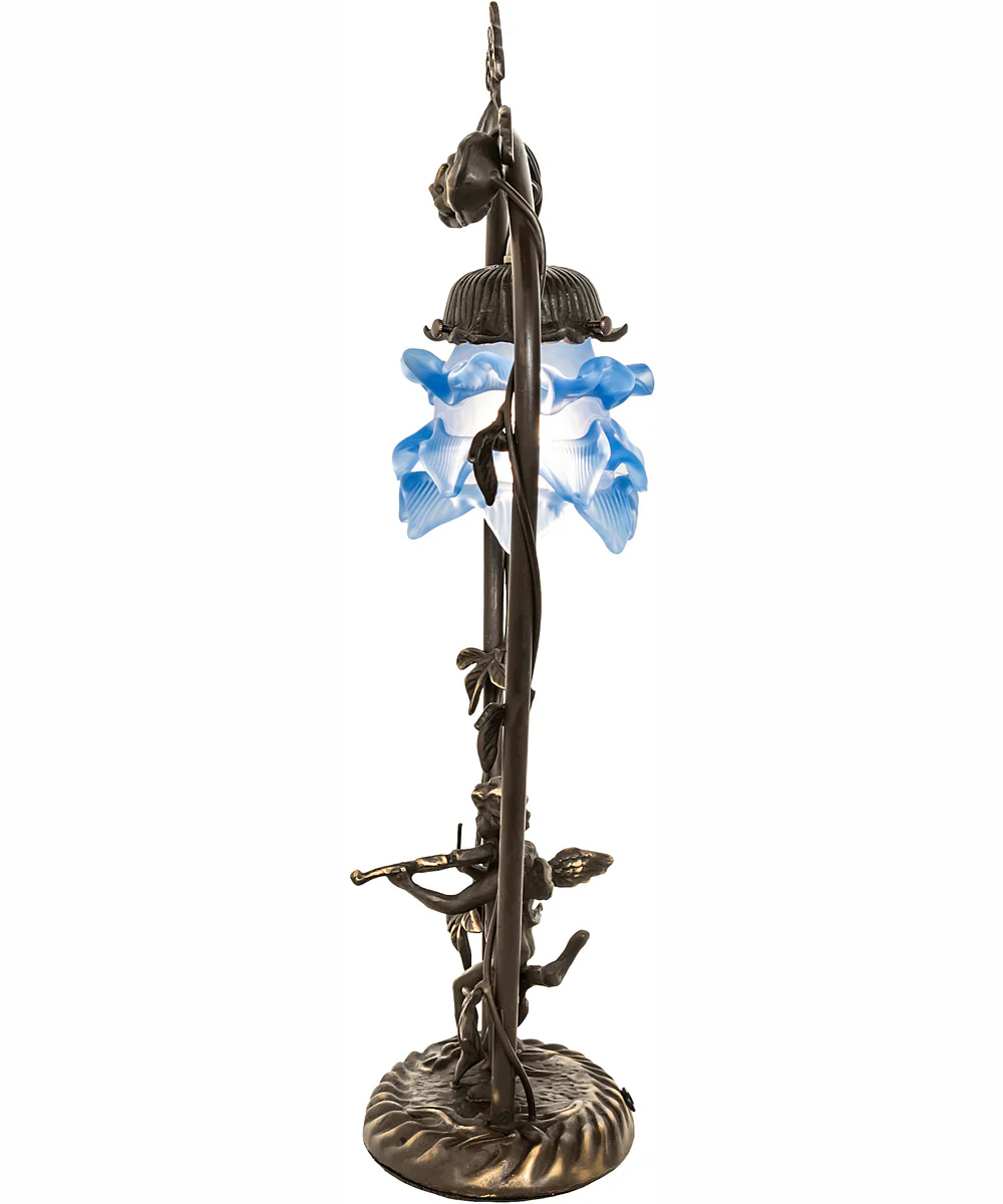 19" High Blue Cherub With Violin Mini Lamp - Image 7