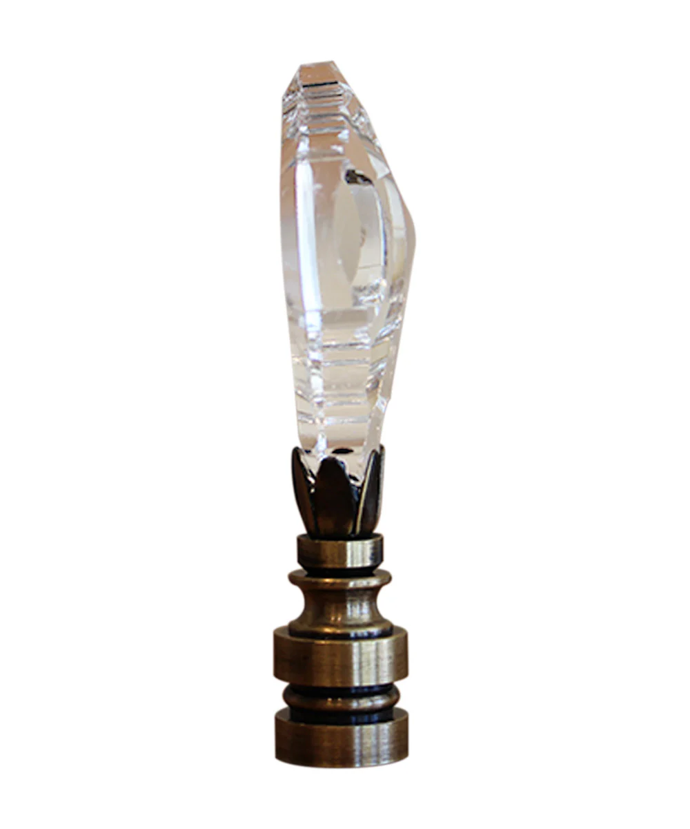 2.75"H Swarovski Crystal Gothic Cross Antique Brass Base Lamp Finial - Image 4