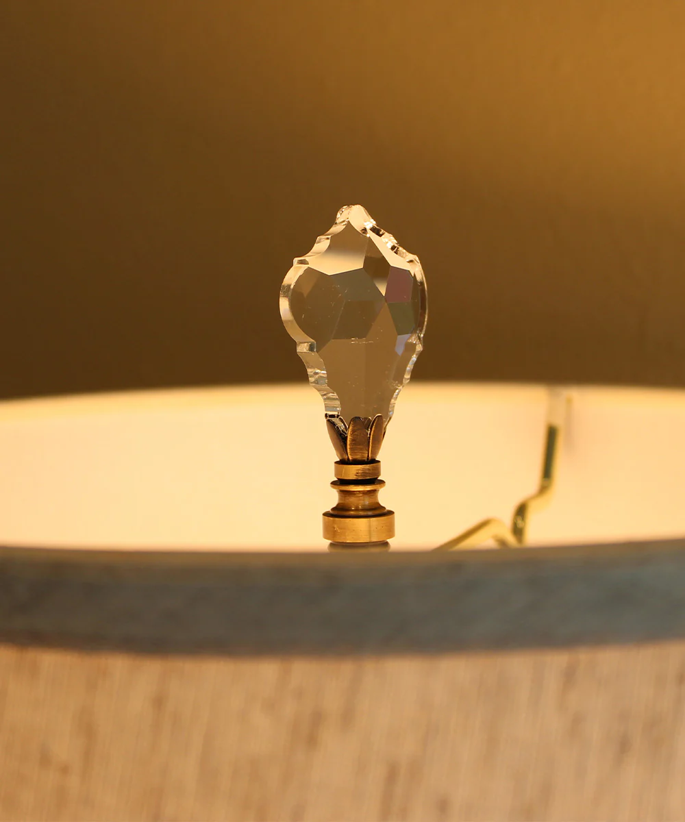 2.75"H Swarovski Crystal Gothic Cross Antique Brass Base Lamp Finial - Image 5