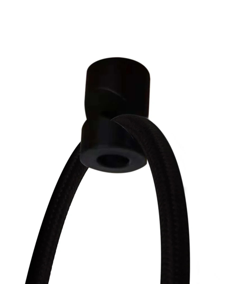 2 Light Swag Plug-In Pendant 16"w Light Oatmeal Linen Drum with Diffuser, Black Cord - Image 6