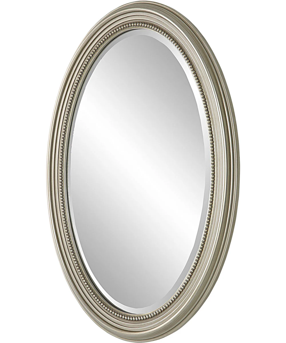21x31" Wall Mirror Metallic Silver with Subtle Brown Antiquing - Image 4