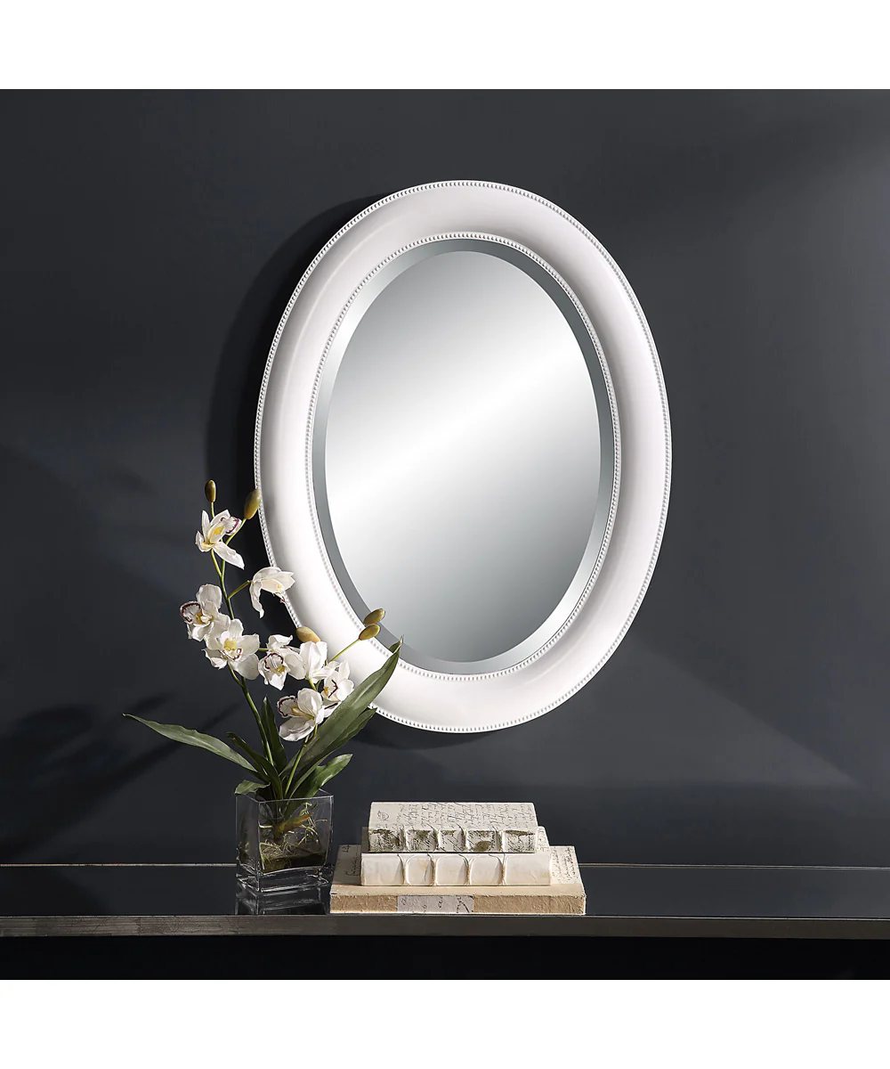 22x30" Wall Mirror in a Clean Crisp White Finish - Image 2