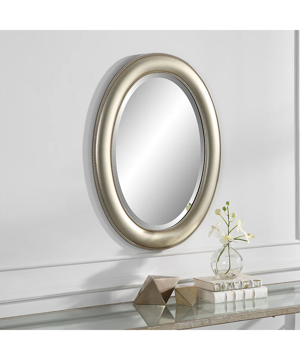 22x30" Wall Mirror Metallic Silver with Subtle Brown Antiquing - Image 3