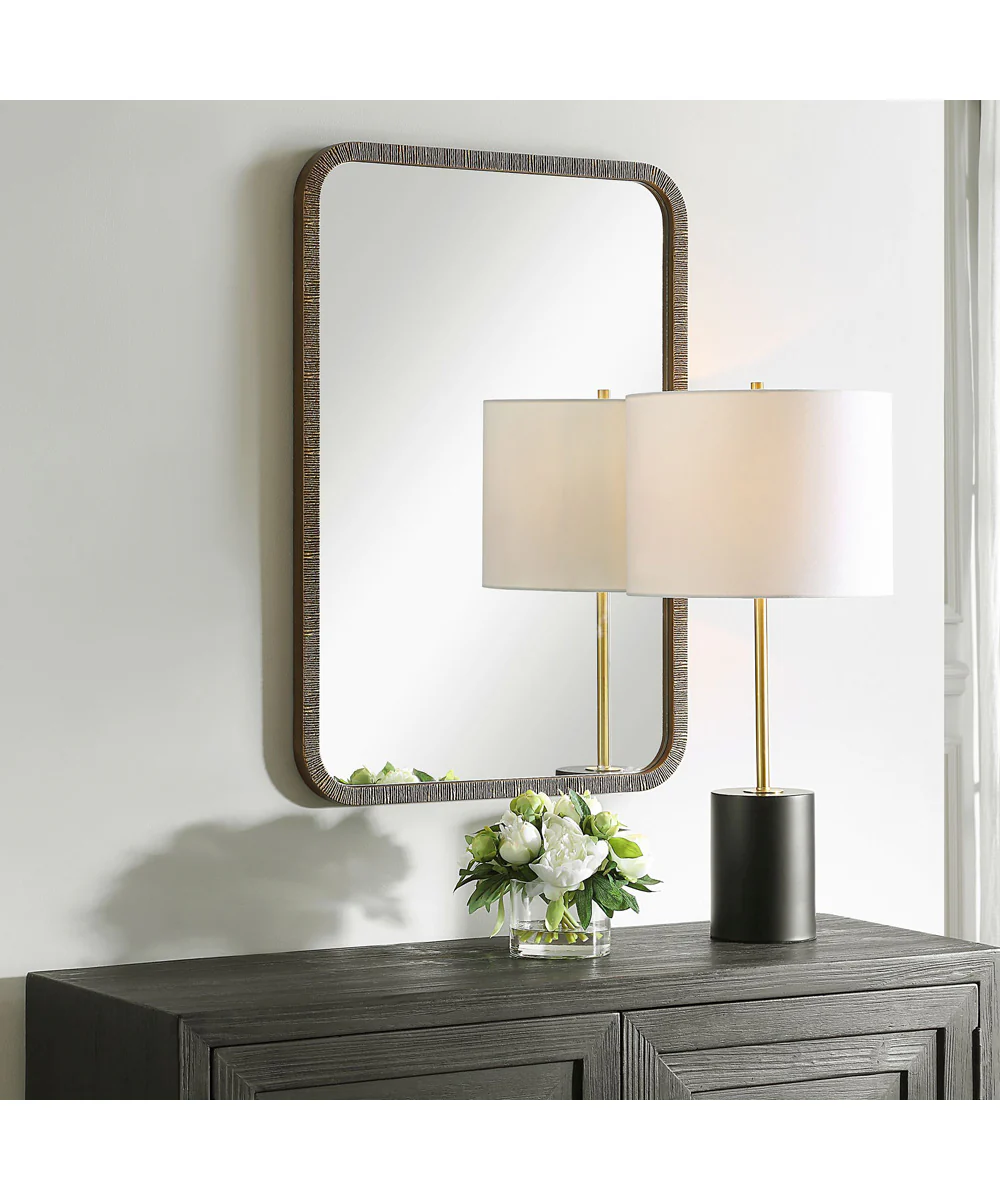 22x32" Wall Mirror in Antique Gold Textured - Image 3