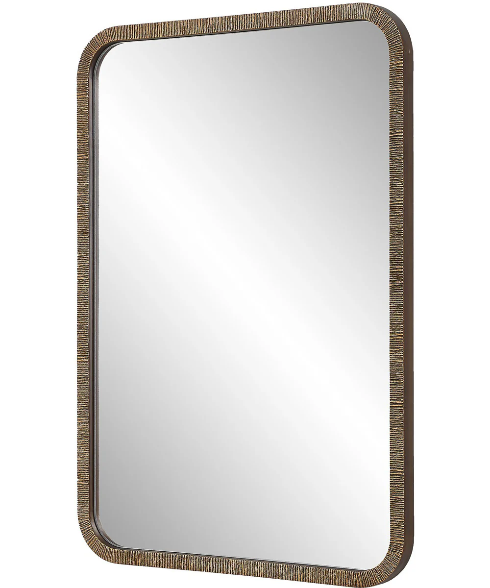 22x32" Wall Mirror in Antique Gold Textured - Image 4