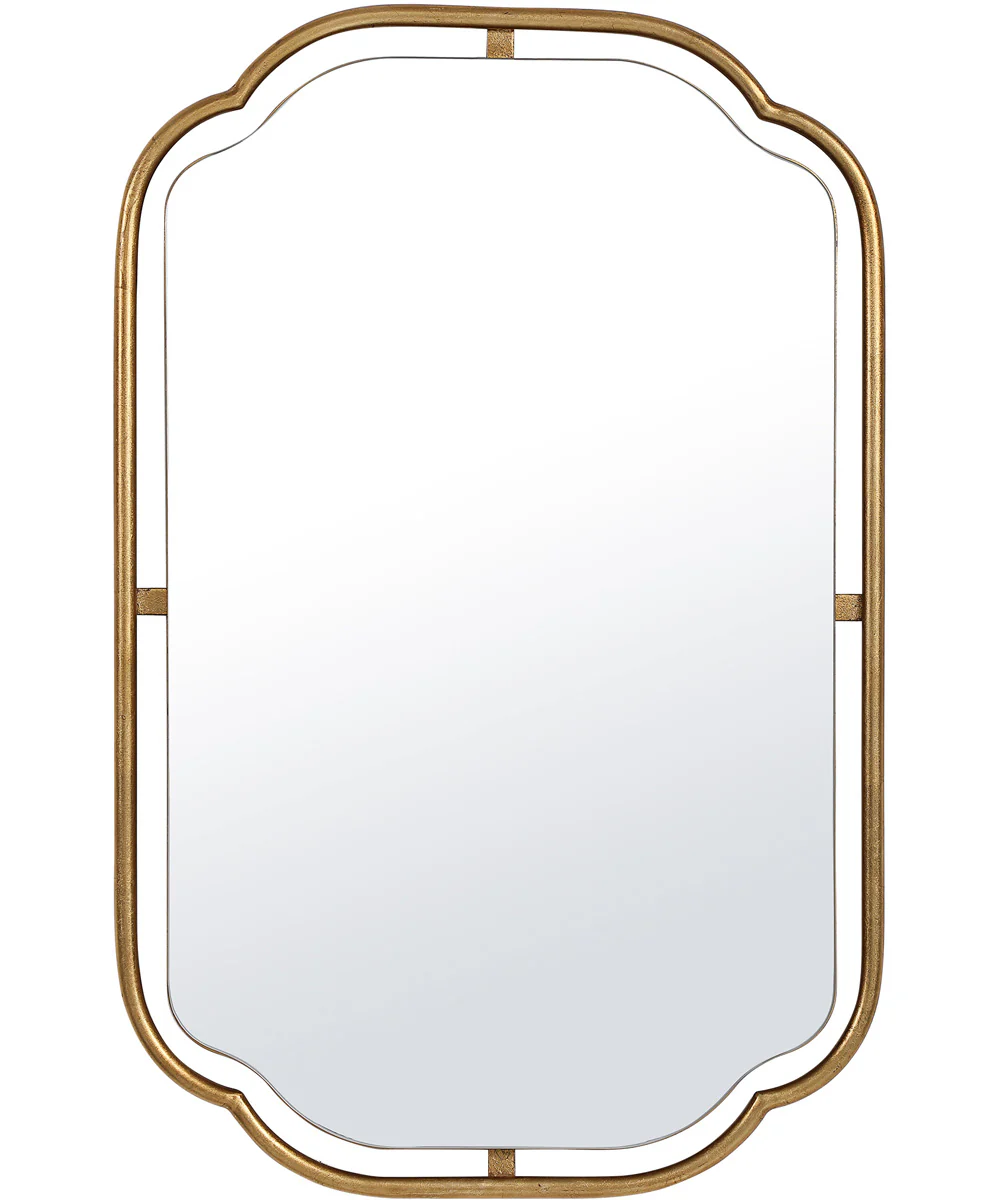 22x35" Wall Mirror with Lightly Antiqued Gold Leaf
