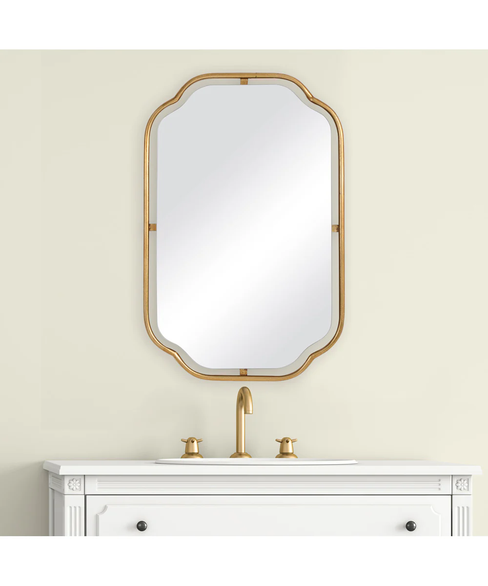 22x35" Wall Mirror with Lightly Antiqued Gold Leaf - Image 2