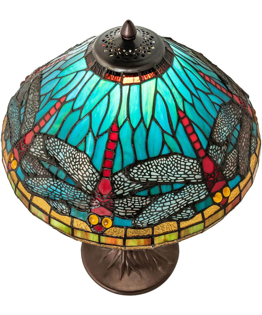 23" High Tiffany Dragonfly Table Lamp - Image 4