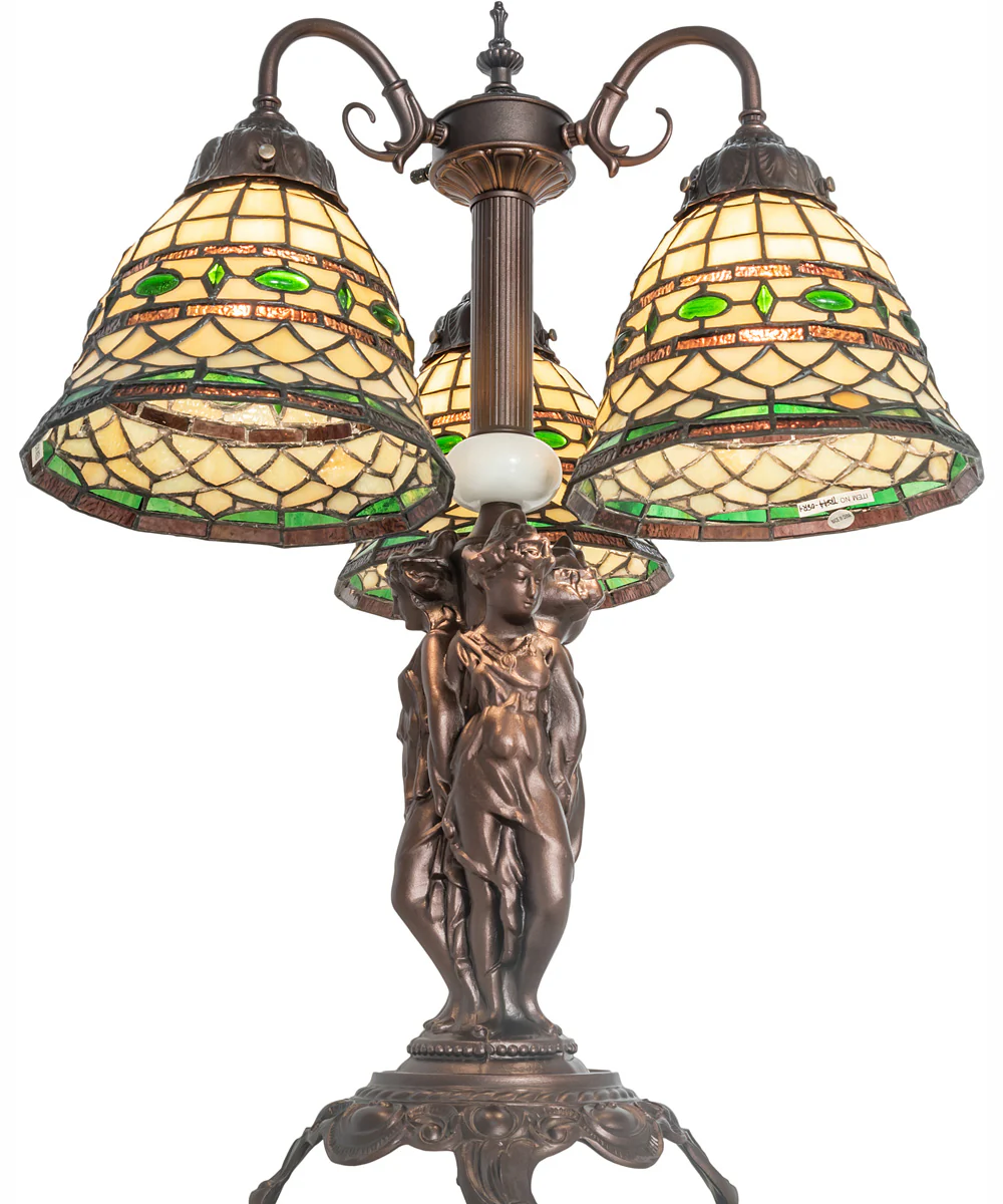 23" High Tiffany Roman 3 Light Table Lamp - Image 6