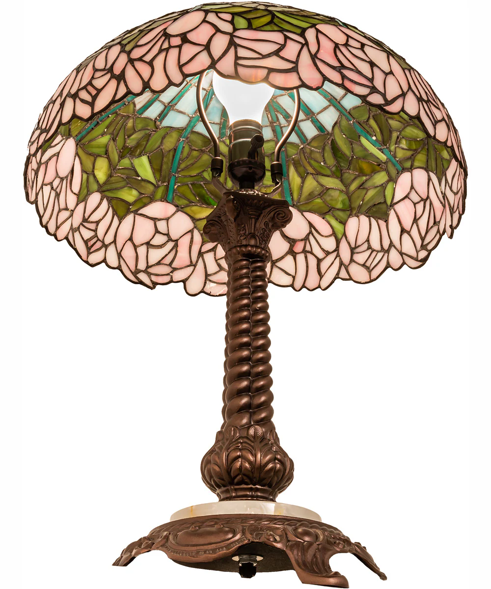 23" Wide Tiffany Cabbage Rose Table Lamp - Image 6