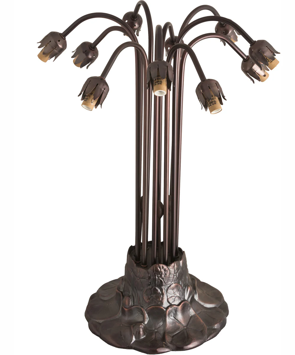 24" High Amber Tiffany Pond Lily 10 Light Table Lamp - Image 5