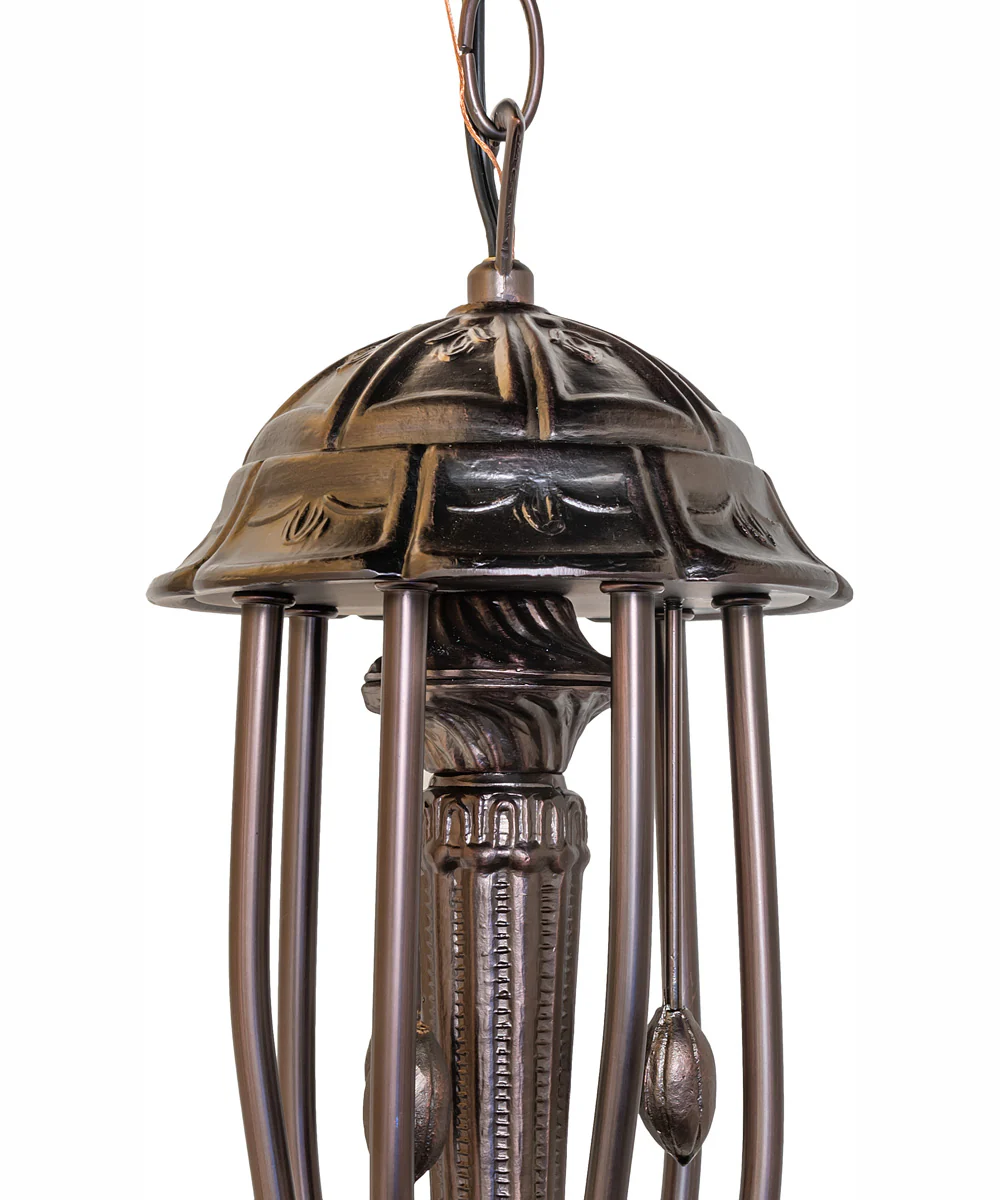 24" Wide Amber/Purple Tiffany Pond Lily 7 Light Chandelier - Image 5