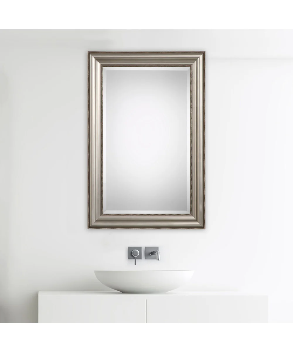 24x36" Wall Mirror Lightly Antiqued Champagne Silver Leaf - Image 2
