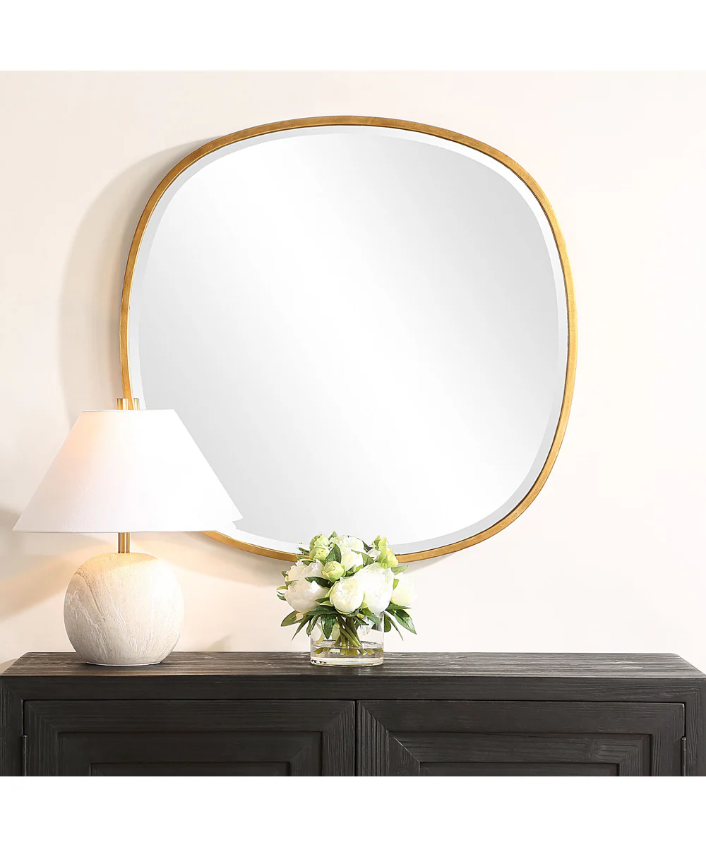 30x30" Wall Mirror with Gold Leaf - Image 2