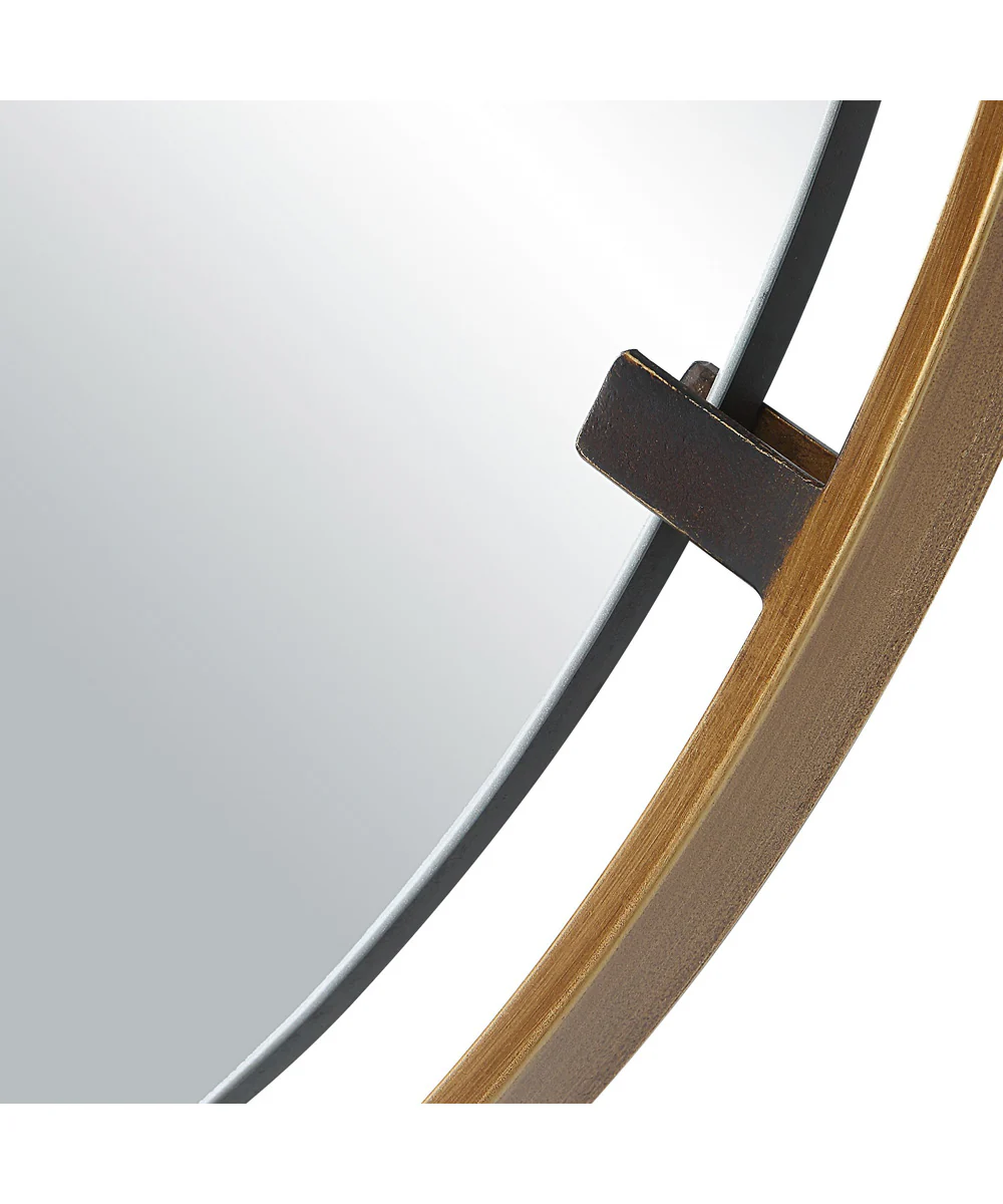32x32" Wall Mirror with Gold Frame on Dark Bronze Clips - Image 6