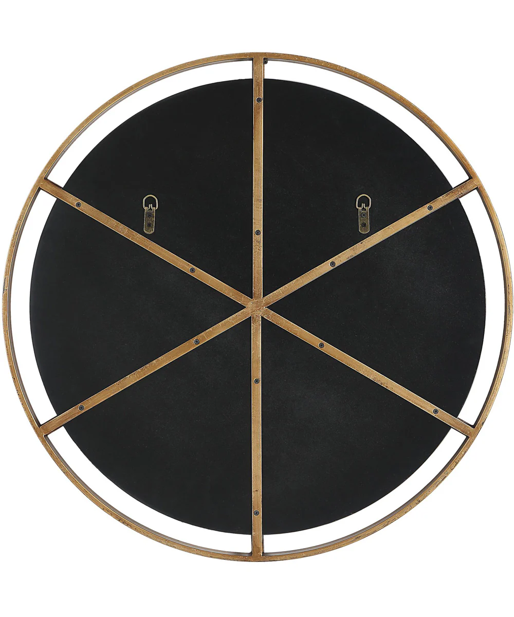 32x32" Wall Mirror with Gold Frame on Dark Bronze Clips - Image 7