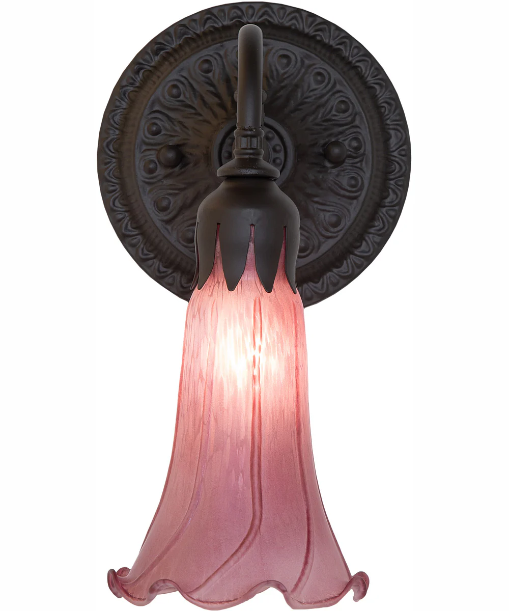 5.5" Wide Lavender Tiffany Pond Lily Wall Sconce - Image 5