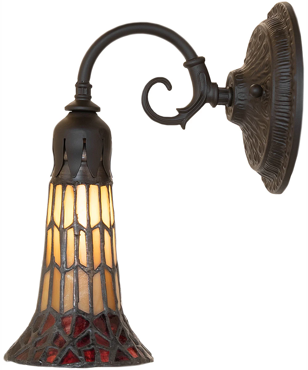 5.5" Wide Stained Glass Pond Lily Wall Sconce - Image 7