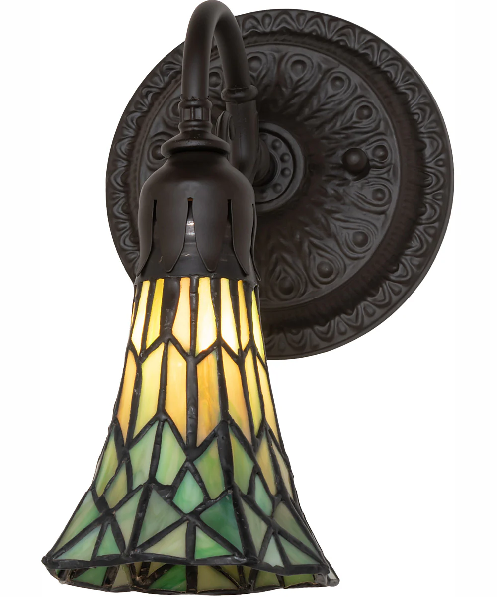 5.5" Wide Stained Glass Pond Lily Wall Sconce - Image 2