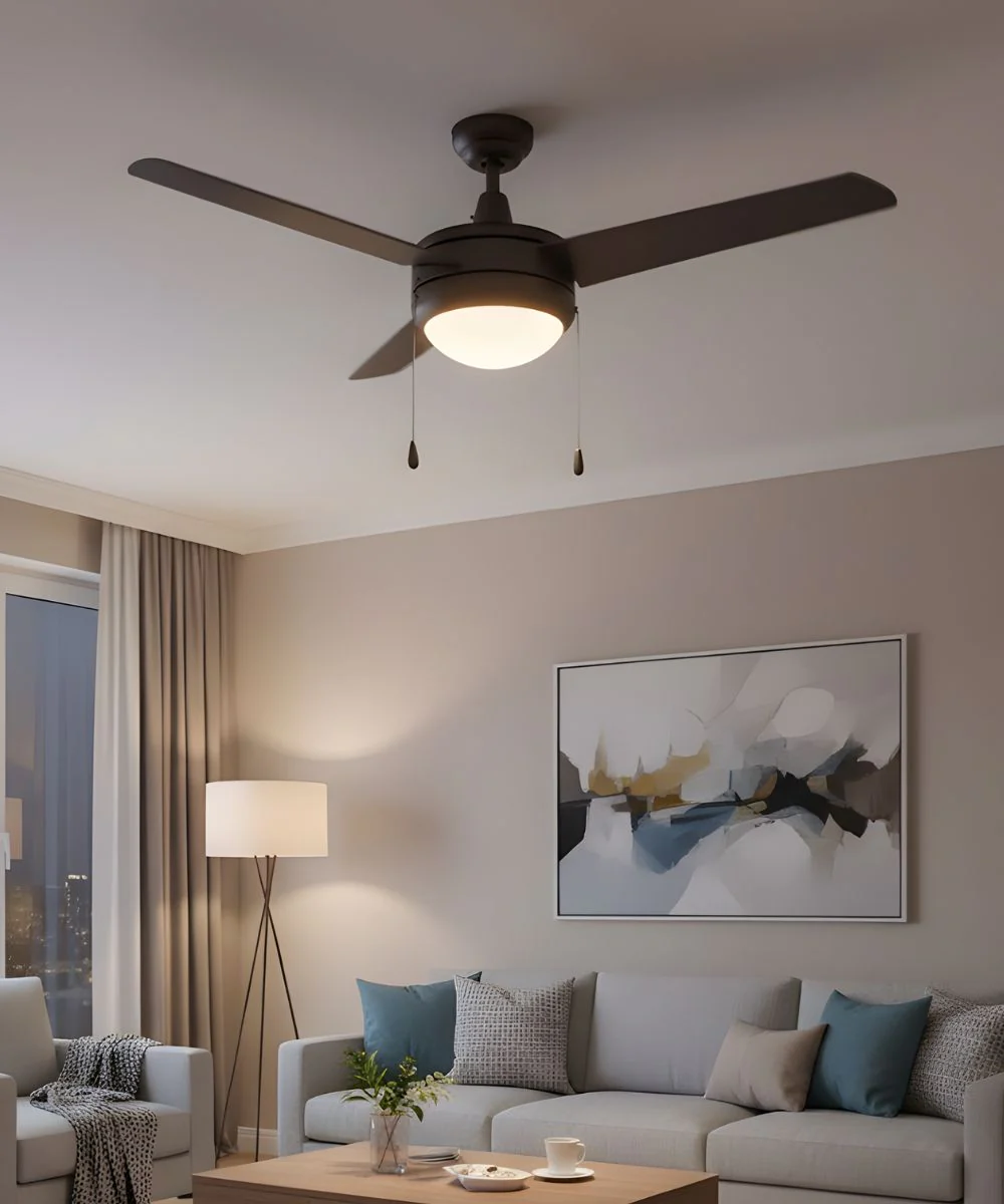 50" Contempo 3-Blade Ceiling Fan Oil Rubbed Bronze Finish with Integrated LED Light - Image 3