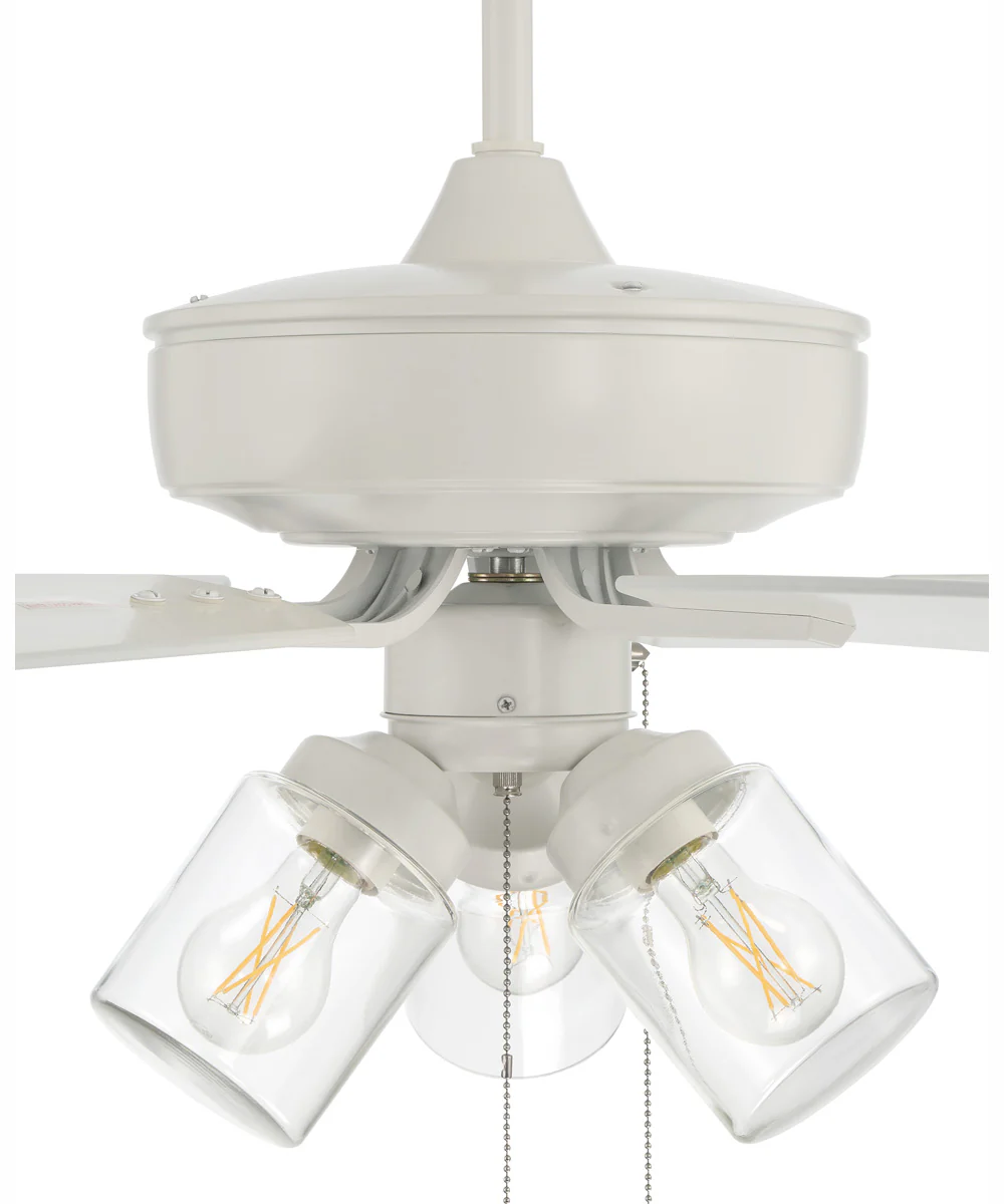 52" Outdoor Pro Plus 104 Clear 3-Light Indoor/Outdoor Ceiling Fan White - Image 3