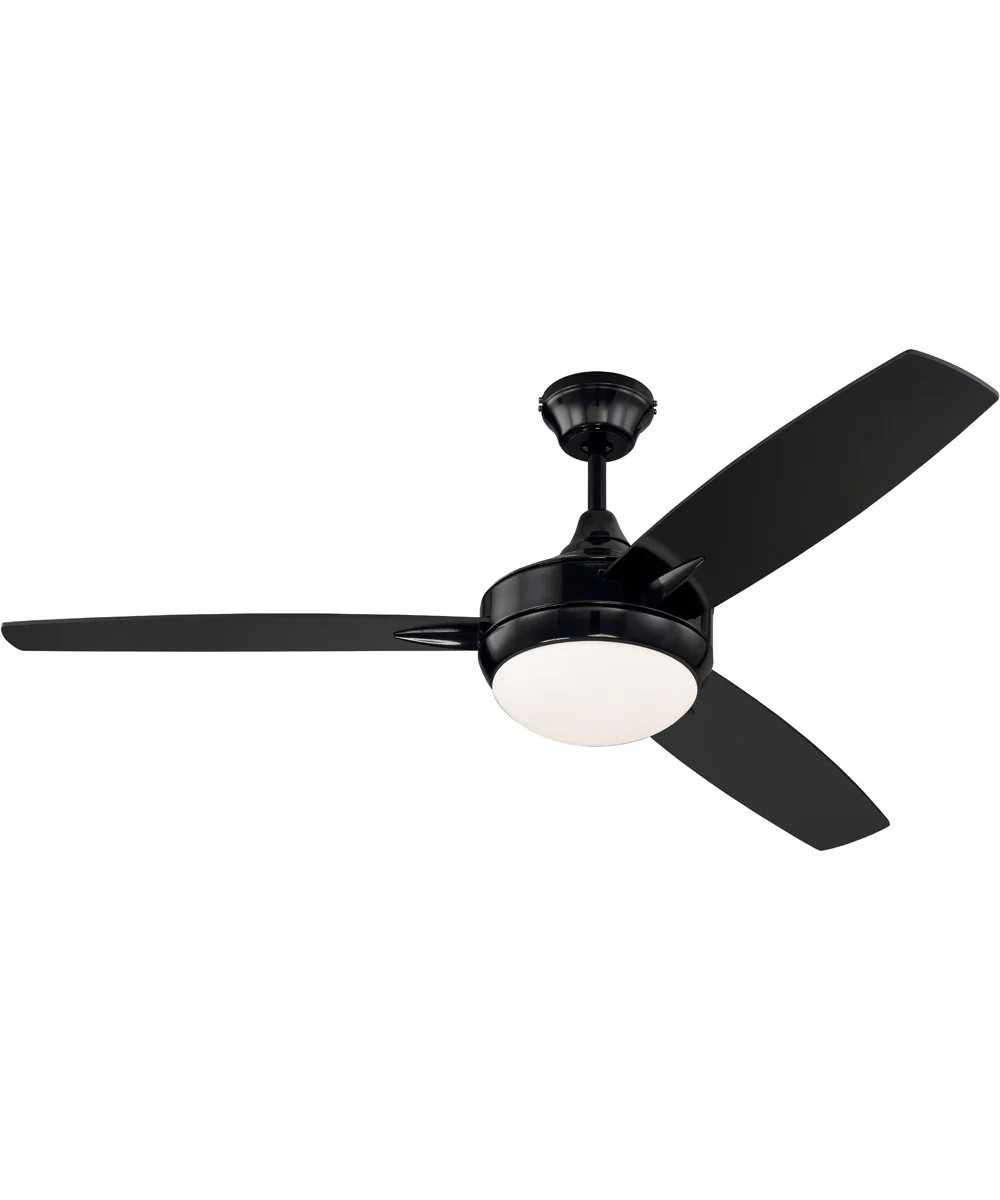 52" Targas 52" 1-Light Ceiling Fan Gloss Black - Image 2