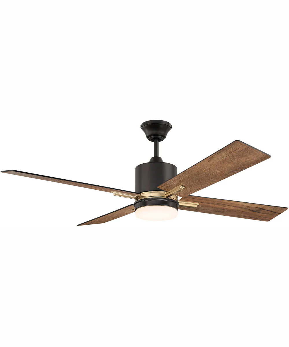 52" Teana 1-Light Ceiling Fan Flat Black/Satin Brass - Image 4