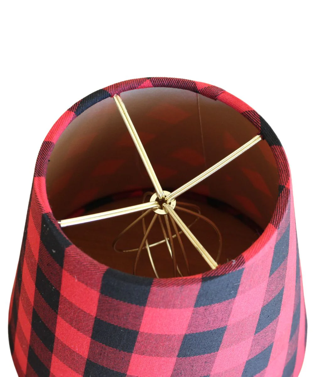 5"x8"x7” Heartland Hardback Empire Edson Clip On Lampshade, Lumberjack Buffalo Flannel Fabric - Image 5