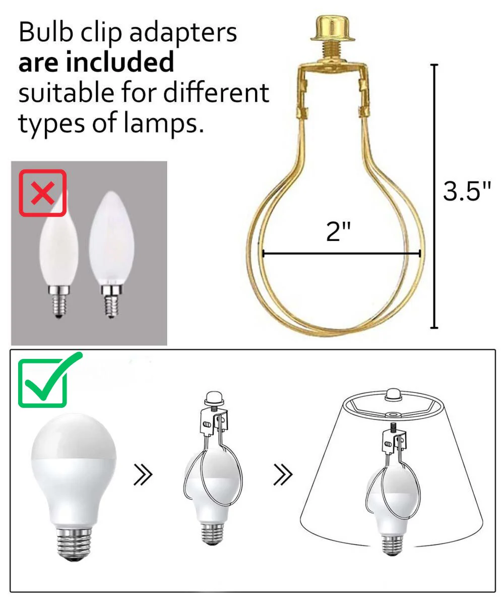 6x12x9.5" CLIP-ON FITTER White Shantung Bell Lampshade - Image 5