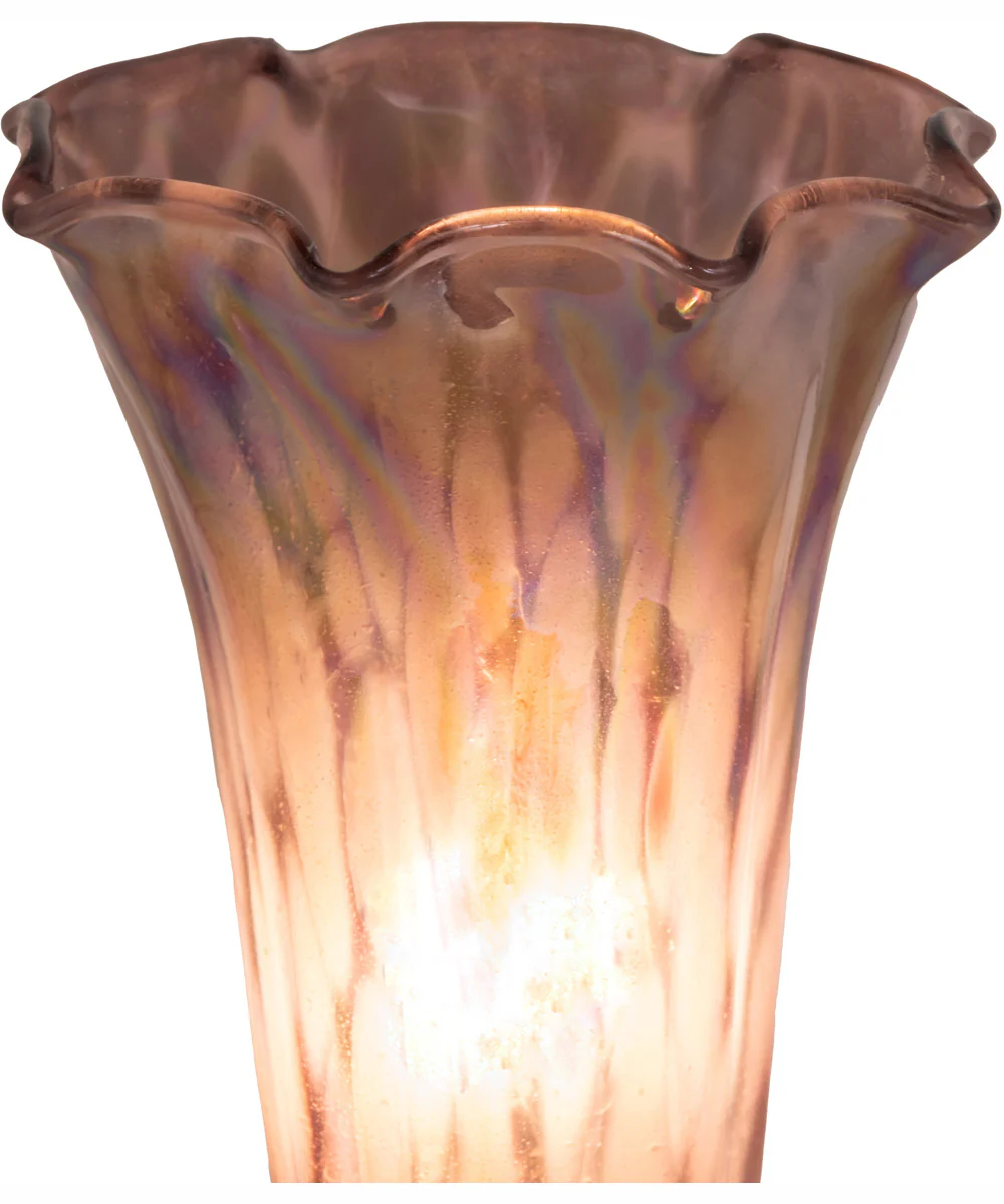 7" High Purple Iridescent Tiffany Pond Lily Mini Lamp - Image 7