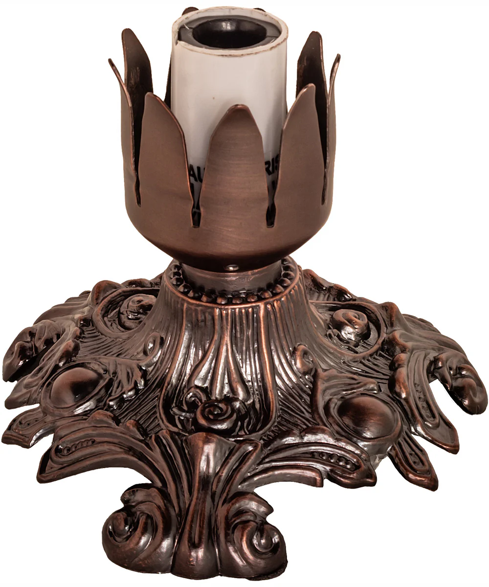 8" High Blue/White Pond Lily Victorian Mini Lamp - Image 5