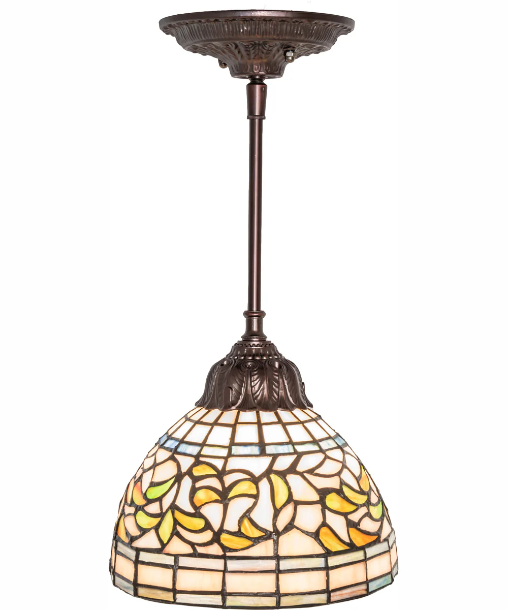 8" Wide Tiffany Turning Leaf Mini Pendant - Image 5
