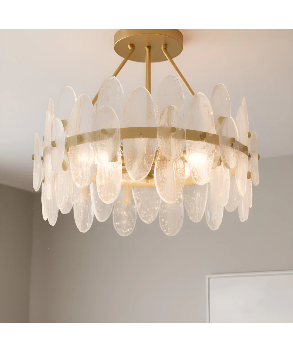 Abigail 4-light Semi Flush Mount Brushed Gold - Image 2