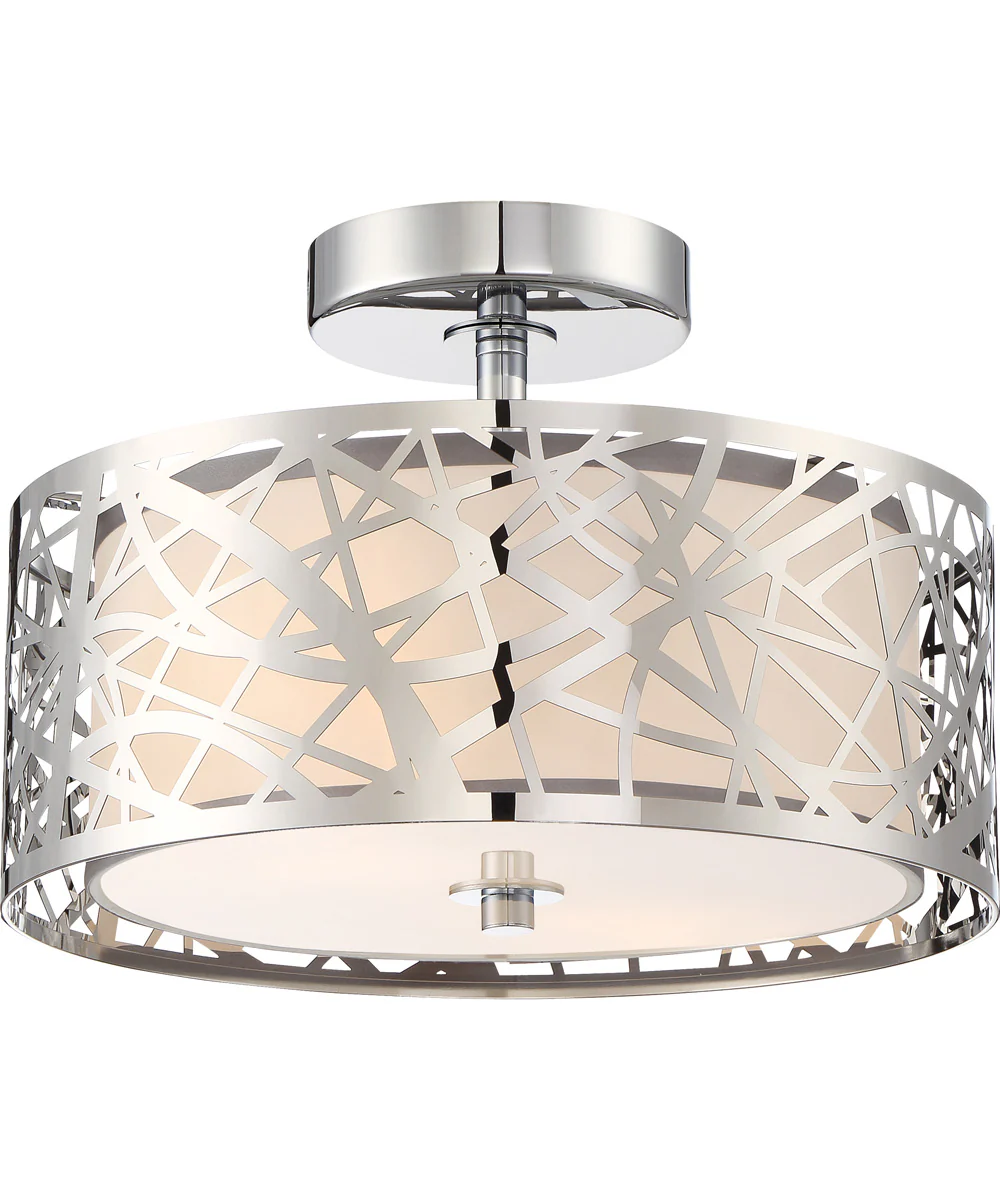 Abode Small 2-light Semi Flush Mount Polished Chrome