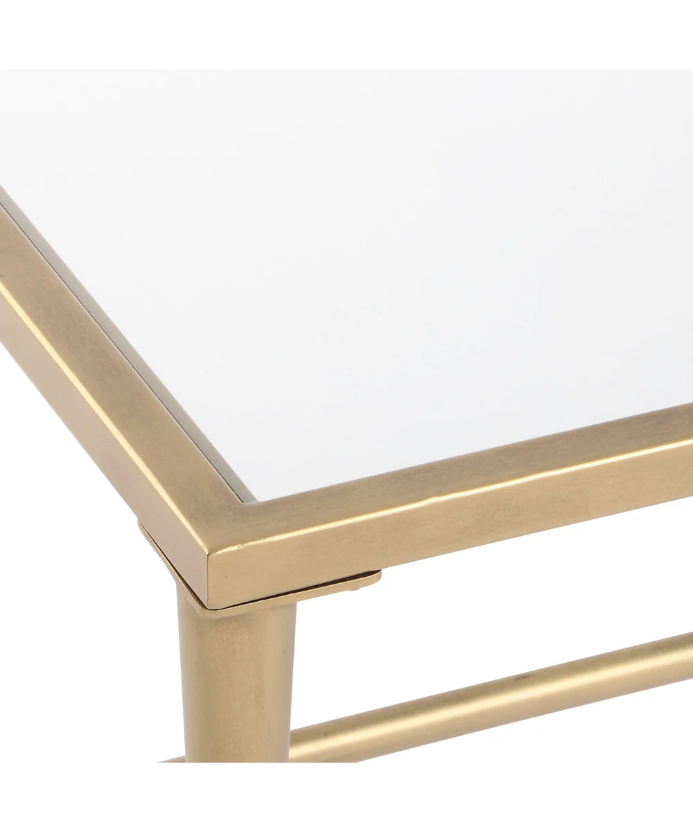 Accent Furniture with Tempered Glass Top Antique Gold - Image 6